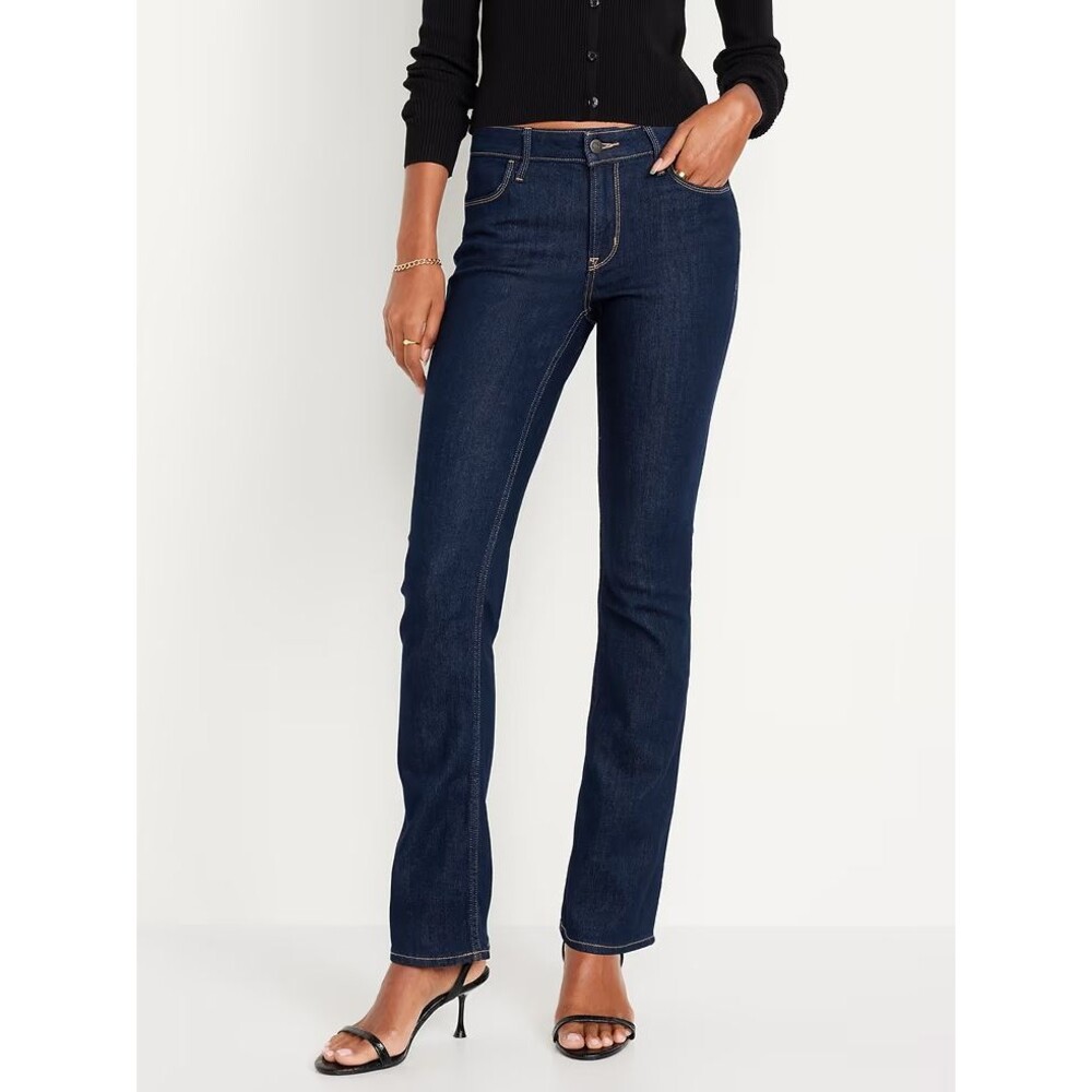 Old Navy WOW Bootcut Jeans Womens 6 Blue Dark Wash Mid Rise Stretch NEW